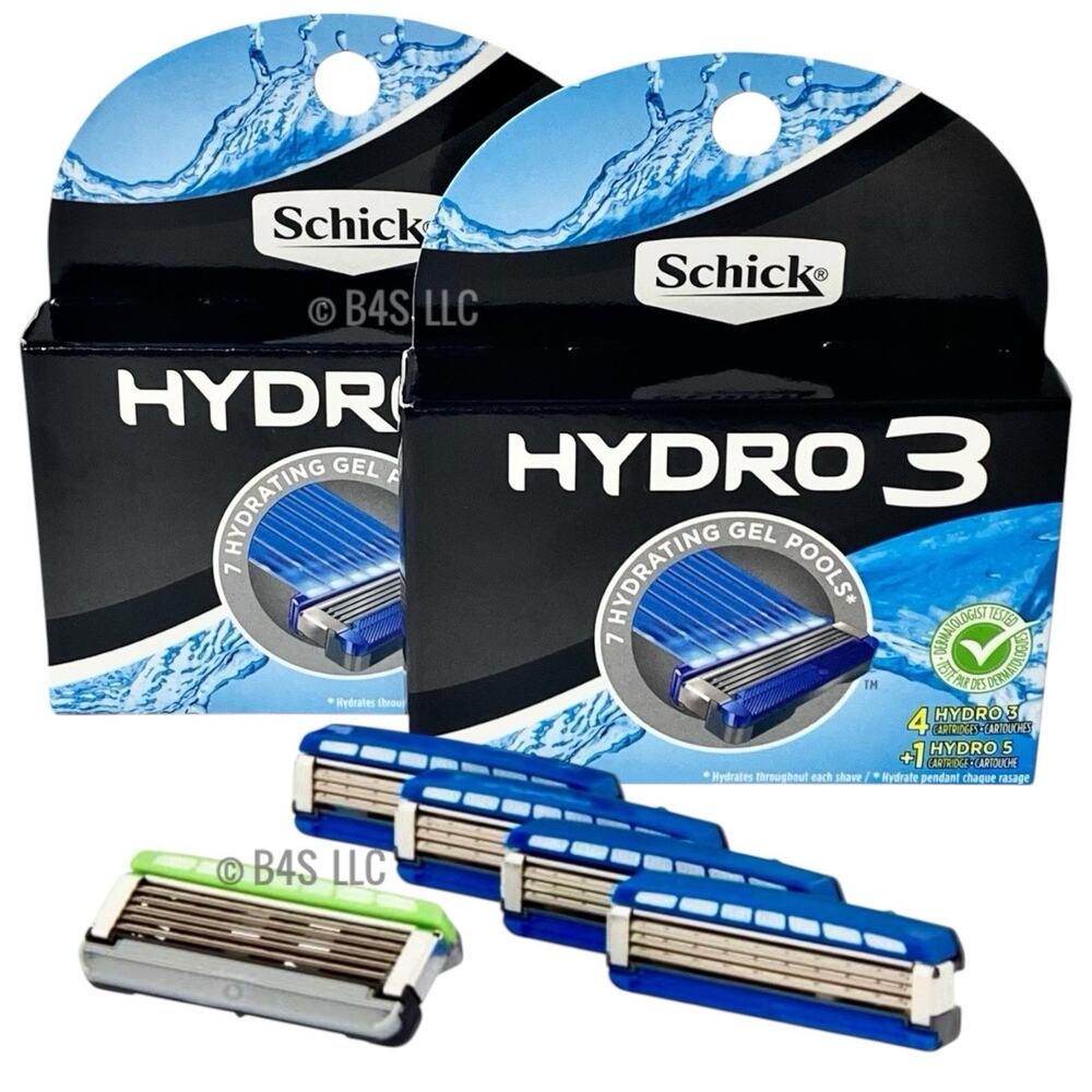 Schick Hydro 3 Refill Cartridges 5Ct (4+1 Hydro5) Pack of 2